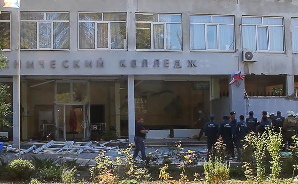 Gunfire and an explosion rocked a technical school in Crimea on Wednesday. At least 17 people were killed and 40 others were wounded in the attack, reports said. Gunfire and an explosion rocked a technical school in Crimea on Wednesday. At least 17 people were killed and 40 others were wounded in the attack, reports said.