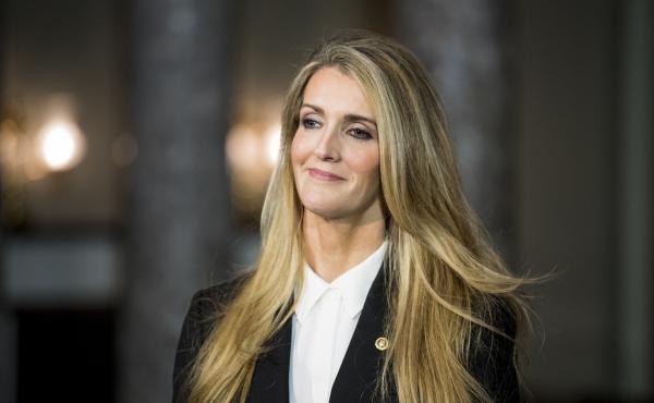 Sen. Kelly Loeffler, R-Ga., waits for Vice President Mike Pence to arrive for her swear-in reenactment for the cameras in the Capitol on Monday, Jan. 6, 2020. Sen. Kelly Loeffler, R-Ga., waits for Vice President Mike Pence to arrive for her swear-in reenactment for the cameras in the Capitol on Monday, Jan. 6, 2020.