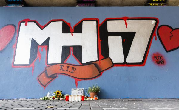 Graffiti on a wall commemorates the victims of the Malaysia Airlines Flight MH17 crash in 2014 in Koog aan de Zaan, The Netherlands. The aircraft was shot down by Russian-backed rebels in eastern Ukraine using a Russian-made surface-to-air missile. Graffiti on a wall commemorates the victims of the Malaysia Airlines Flight MH17 crash in 2014 in Koog aan de Zaan, The Netherlands. The aircraft was shot down by Russian-backed rebels in eastern Ukraine using a Russian-made surface-to-air missile.