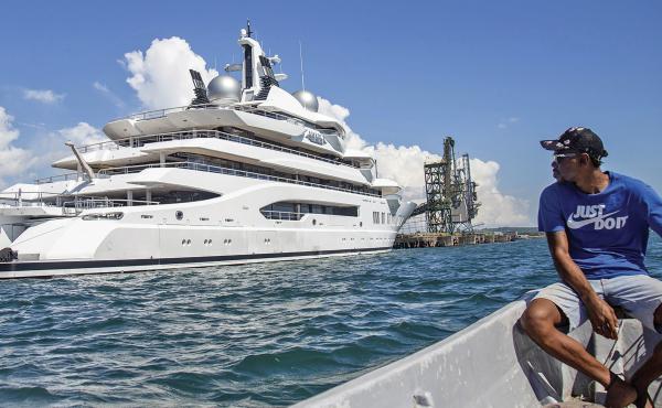 Boat captain Emosi Dawai looks at the super-yacht Amadea where it is docked at the Queens Wharf in Lautoka, Fiji, on April 13, 2022. The super-yacht that American authorities say is owned by a Russian oligarch previously sanctioned for alleged money laund Boat captain Emosi Dawai looks at the super-yacht Amadea where it is docked at the Queens Wharf in Lautoka, Fiji, on April 13, 2022. The super-yacht that American authorities say is owned by a Russian oligarch previously sanctioned for alleged money laund
