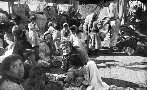 Armenian refugees on the deck of a French cruiser that rescued them in 1915 during the massacre of the Armenian populations in the Ottoman Empire. Armenian refugees on the deck of a French cruiser that rescued them in 1915 during the massacre of the Armenian populations in the Ottoman Empire.