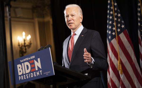 Former Vice President Joe Biden at a press conference in Wilmington, Del., in mid-March. His bid this week to allow 60-year-olds to get Medicare "reflects the reality," he says, "that, even after the current crisis ends, older Americans are likely to find Former Vice President Joe Biden at a press conference in Wilmington, Del., in mid-March. His bid this week to allow 60-year-olds to get Medicare "reflects the reality," he says, "that, even after the current crisis ends, older Americans are likely to find