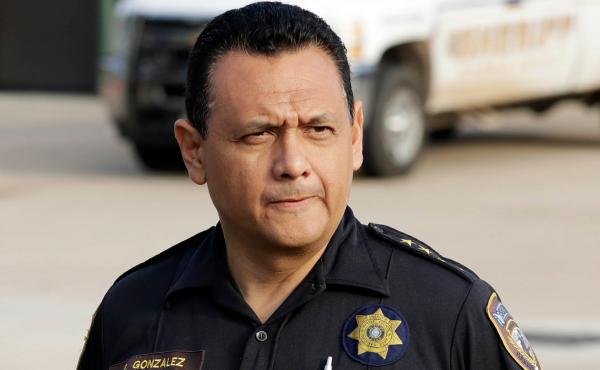 Harris County, Texas, Sheriff Ed Gonzalez during a 2017 news conference in Crosby, Texas. President Biden has nominated Gonzalez to head U.S. Immigration and Customs Enforcement as part of an attempt to overhaul the agency. Harris County, Texas, Sheriff Ed Gonzalez during a 2017 news conference in Crosby, Texas. President Biden has nominated Gonzalez to head U.S. Immigration and Customs Enforcement as part of an attempt to overhaul the agency.