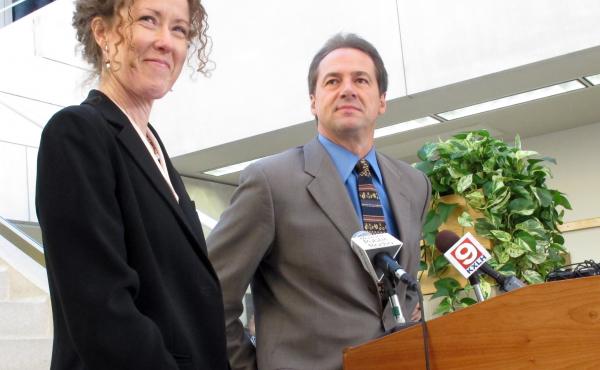 Tracy Stone-Manning (left) was named in 2012 by Gov.-elect Steve Bullock to run the Montana Department of Environmental Quality, in Helena, Mont. Stone-Manning has been nominated by President Joe Biden to lead an agency that oversees about a quarter-billi Tracy Stone-Manning (left) was named in 2012 by Gov.-elect Steve Bullock to run the Montana Department of Environmental Quality, in Helena, Mont. Stone-Manning has been nominated by President Joe Biden to lead an agency that oversees about a quarter-billi