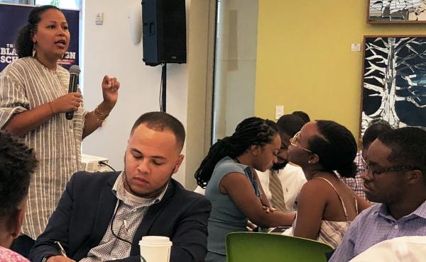 Jessica Byrd, the founder of Three Point Strategies, leads a session on stump speeches at the second annual Black Campaign School in Atlanta, Ga. Jessica Byrd, the founder of Three Point Strategies, leads a session on stump speeches at the second annual Black Campaign School in Atlanta, Ga.