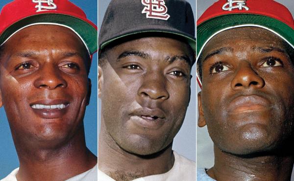 (L-R) Curt Flood, Bill White, Bob Gibson (L-R) Curt Flood, Bill White, Bob Gibson
