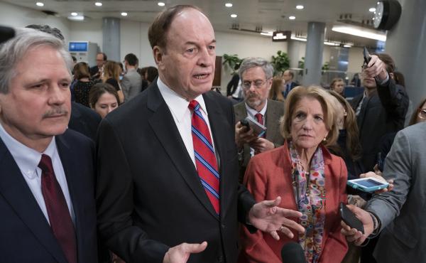 Sen. Richard Shelby (center), is the top Republican in a bipartisan group of lawmakers working to craft an agreement on border security. Sen. Richard Shelby (center), is the top Republican in a bipartisan group of lawmakers working to craft an agreement on border security.