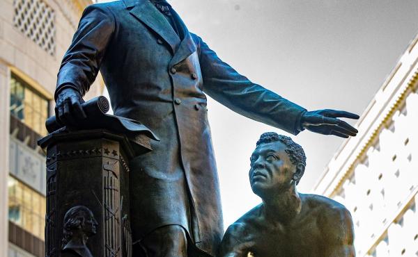 Boston officials have decided to remove the sculpture Emancipation Monument which has stood in Park Square since 1879. It depicts a formerly enslaved man kneeling before Abraham Lincoln. Boston officials have decided to remove the sculpture Emancipation Monument which has stood in Park Square since 1879. It depicts a formerly enslaved man kneeling before Abraham Lincoln.