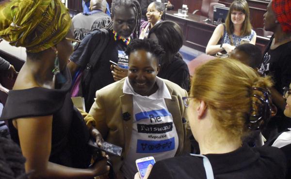 The high court in Gaborone, Botswana, threw out the country's longstanding ban on same-sex relations Tuesday, setting off celebrations inside the courthouse. The high court in Gaborone, Botswana, threw out the country's longstanding ban on same-sex relations Tuesday, setting off celebrations inside the courthouse.