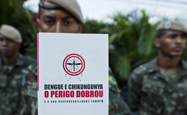 Brazilian soldiers prepare for an operation to fight the Aedes aegypti mosquito, vector of the Zika, Dengue and Chikungunya viruses, in Sao Paulo, Brazil on February 3. The operation on Saturday will include 220,000 soldiers passing out pamphlets; they ho Brazilian soldiers prepare for an operation to fight the Aedes aegypti mosquito, vector of the Zika, Dengue and Chikungunya viruses, in Sao Paulo, Brazil on February 3. The operation on Saturday will include 220,000 soldiers passing out pamphlets; they ho