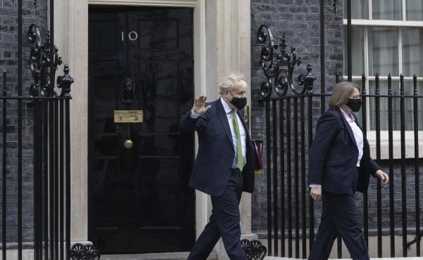 Prime Minister Boris Johnson leaves 10 Downing St. in London on Wednesday. Speculation over a vote of no confidence in his leadership mounts. Prime Minister Boris Johnson leaves 10 Downing St. in London on Wednesday. Speculation over a vote of no confidence in his leadership mounts.
