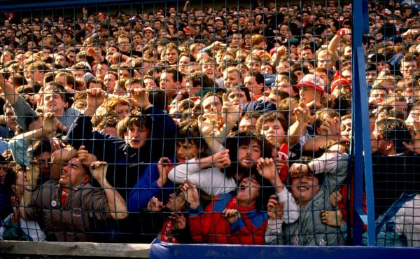 Liverpool supporters were crushed against a barrier in 1989, in what became Britian's worst sports disaster. Some 96 fans died in the incident at the Hillsborough Stadium in Sheffield, England. Liverpool supporters were crushed against a barrier in 1989, in what became Britian's worst sports disaster. Some 96 fans died in the incident at the Hillsborough Stadium in Sheffield, England.