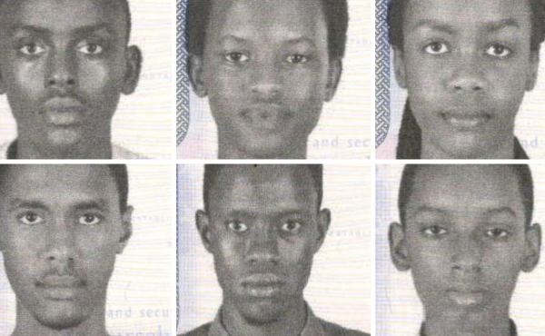 The missing teens are Aristide Irambona, 18 (clockwise from top left), Nice Munezero, 17, Audrey Mwamikazi, 17, Don Ingabire, 16, Richard Irakoze, 18, and Kevin Sabumukiza, 17. The missing teens are Aristide Irambona, 18 (clockwise from top left), Nice Munezero, 17, Audrey Mwamikazi, 17, Don Ingabire, 16, Richard Irakoze, 18, and Kevin Sabumukiza, 17.