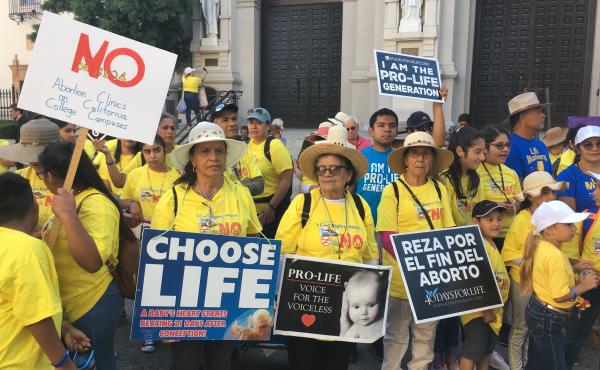 Abortion opponents in Sacramento, Calif., protest legislation that would require public university campuses in California to provide the pills used in medication abortion. Abortion opponents in Sacramento, Calif., protest legislation that would require public university campuses in California to provide the pills used in medication abortion.