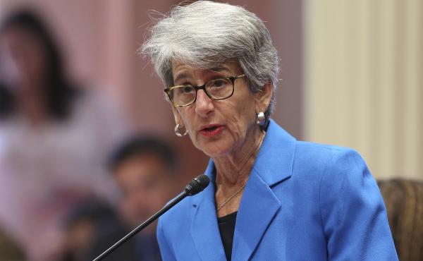 State Sen. Hannah-Beth Jackson addressed the California state Senate in August on a measure requiring at least one female director on corporate boards of publicly traded companies based in the state. On Sunday, Gov. Jerry Brown signed Jackson's bill. State Sen. Hannah-Beth Jackson addressed the California state Senate in August on a measure requiring at least one female director on corporate boards of publicly traded companies based in the state. On Sunday, Gov. Jerry Brown signed Jackson's bill.