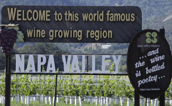 A sign welcoming visitors to the Napa Valley along Highway 29 in Oakville, Calif. A sign welcoming visitors to the Napa Valley along Highway 29 in Oakville, Calif.