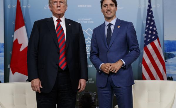 President Trump meets with Canadian Prime Minister Justin Trudeau at the G-7 summit in Charlevoix, Canada. President Trump meets with Canadian Prime Minister Justin Trudeau at the G-7 summit in Charlevoix, Canada.