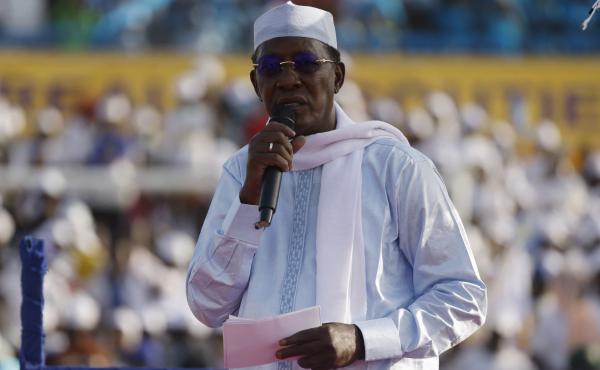 Chadian President Idriss Déby Itno addresses supporters at an election campaign rally in N'djamena earlier this month. The government announced Tuesday that Déby had died during clashes with rebels. Chadian President Idriss Déby Itno addresses supporters at an election campaign rally in N'djamena earlier this month. The government announced Tuesday that Déby had died during clashes with rebels.