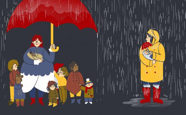 There aren't many options for child care. There aren't many options for child care.