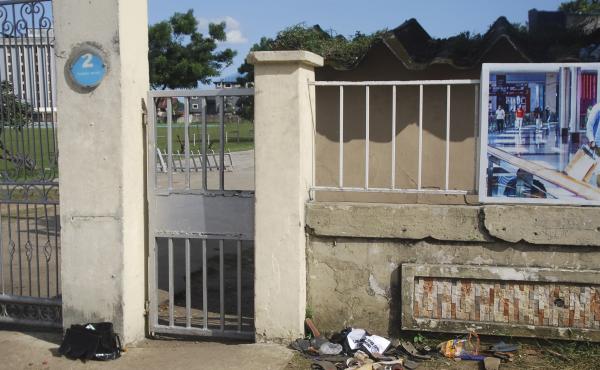 A view of sandles outside Kings Assembly Pentecostal church, following a stampede in Port Harcourt, Nigeria, Saturday, May 28, 2022. A view of sandles outside Kings Assembly Pentecostal church, following a stampede in Port Harcourt, Nigeria, Saturday, May 28, 2022.