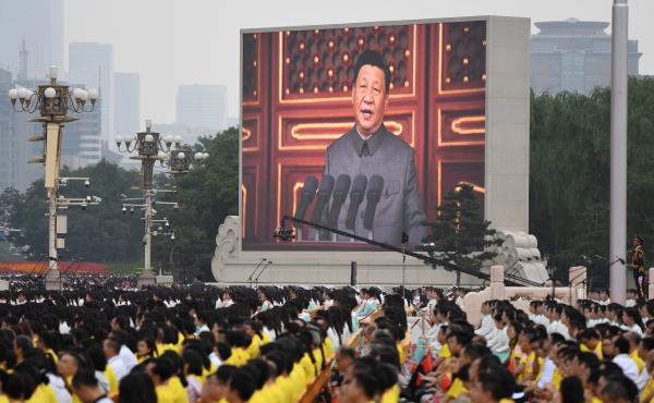 Chinese President Xi Jinping delivers a speech Thursday during the celebrations of the 100th anniversary of the founding of the Communist Party of China at Tiananmen Square in Beijing. Chinese President Xi Jinping delivers a speech Thursday during the celebrations of the 100th anniversary of the founding of the Communist Party of China at Tiananmen Square in Beijing.