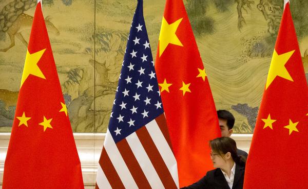 U.S. and Chinese flags before the opening session of 2019 trade negotiations between U.S. and Chinese trade representatives in Beijing. China just passed a sweeping law designed to counter sanctions the U.S. and the European Union have imposed on Chinese U.S. and Chinese flags before the opening session of 2019 trade negotiations between U.S. and Chinese trade representatives in Beijing. China just passed a sweeping law designed to counter sanctions the U.S. and the European Union have imposed on Chinese