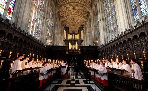 The Choir of King's College Cambridge conduct a rehearsal of their Christmas Eve service of A Festival of Nine Lessons and Carols in King's College Chapel on Dec. 11, 2010 in Cambridge, England. The Choir of King's College Cambridge conduct a rehearsal of their Christmas Eve service of A Festival of Nine Lessons and Carols in King's College Chapel on Dec. 11, 2010 in Cambridge, England.