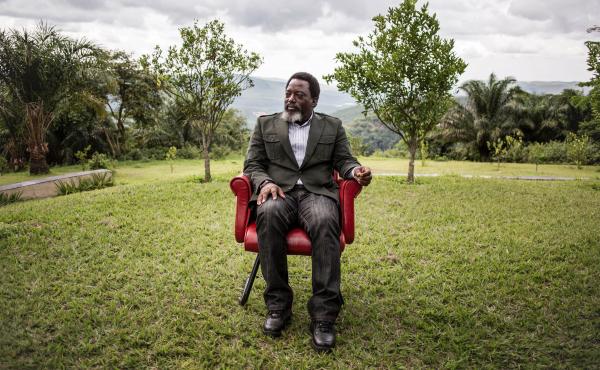 Joseph Kabila, the outgoing president of the Democratic Republic of the Congo, sits in a garden at his personal ranch on Monday. Joseph Kabila, the outgoing president of the Democratic Republic of the Congo, sits in a garden at his personal ranch on Monday.