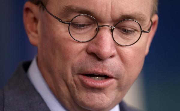 President Trump's acting Chief of Staff Mick Mulvaney answers questions at the White House on Oct. 17. Win McNamee/Getty Images President Trump's acting Chief of Staff Mick Mulvaney answers questions at the White House on Oct. 17. Win McNamee/Getty Images