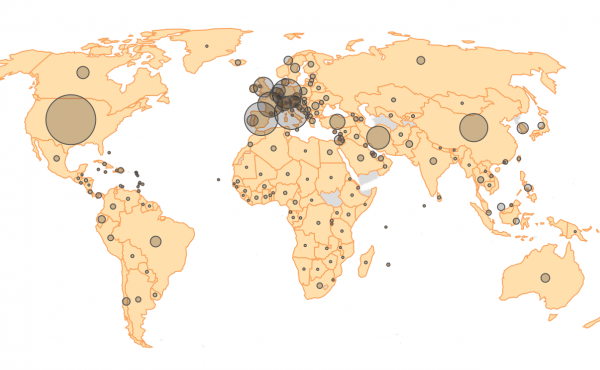 World map showing coronavirus cases by country (as of April 4) World map showing coronavirus cases by country (as of April 4)