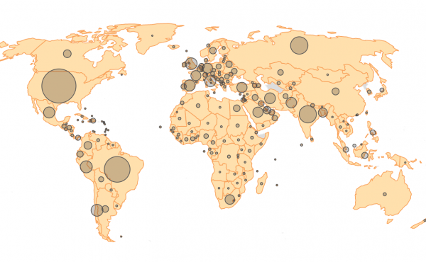 World map showing coronavirus cases by country (as of July 4) World map showing coronavirus cases by country (as of July 4)