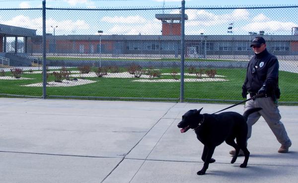 A corrections officer walks the grounds of the Idaho State Correctional Institution south of Boise where Adree Edmo was incarcerated. A corrections officer walks the grounds of the Idaho State Correctional Institution south of Boise where Adree Edmo was incarcerated.