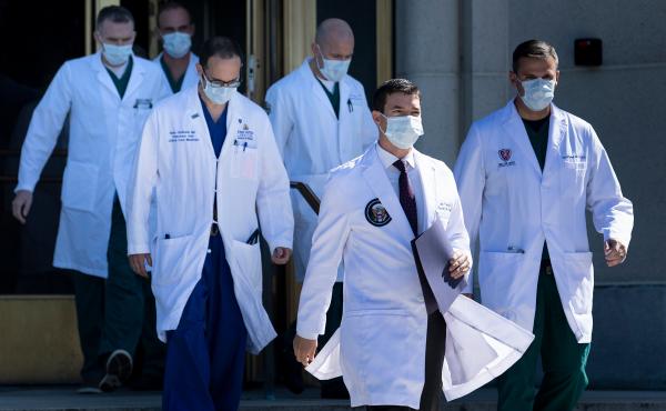 President Trump's team of medical specialists overseeing his care at Walter Reed National Military Medical center. He will still have access to round-the-clock care from the White House medical staff. President Trump's team of medical specialists overseeing his care at Walter Reed National Military Medical center. He will still have access to round-the-clock care from the White House medical staff.