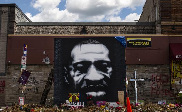 A mural honors George Floyd at the intersection of 38th St. and Chicago Ave., where he was killed by Minneapolis police on May 25, inspiring protests and police reform efforts. A mural honors George Floyd at the intersection of 38th St. and Chicago Ave., where he was killed by Minneapolis police on May 25, inspiring protests and police reform efforts.