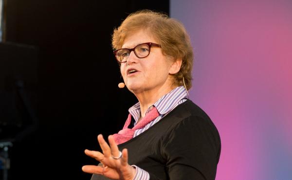Deborah Lipstadt on the TEDxSkoll stage. Deborah Lipstadt on the TEDxSkoll stage.
