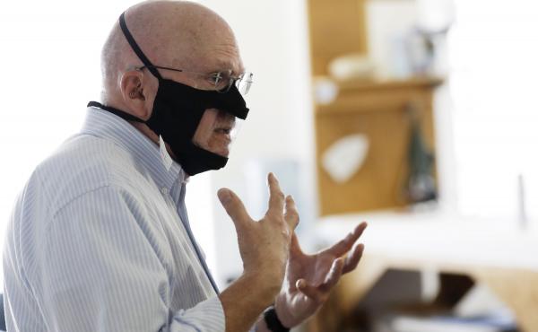 Michael Conley, who is deaf, models a mask that has a transparent panel in San Diego on June 3. Face coverings can make communication harder for people who rely on reading lips, and that has spurred a slew of startups and volunteers to make masks with pla Michael Conley, who is deaf, models a mask that has a transparent panel in San Diego on June 3. Face coverings can make communication harder for people who rely on reading lips, and that has spurred a slew of startups and volunteers to make masks with pla