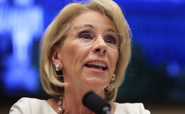 Education Secretary Betsy DeVos testifies before the House Education and Labor Committee in 2019. Education Secretary Betsy DeVos testifies before the House Education and Labor Committee in 2019.