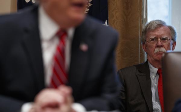 John Bolton, then the national security adviser, listens as President Trump speaks during a Cabinet meeting in February. Bolton's opposition to a pressure campaign to get Ukraine to investigate conspiracy theories may pit him against his former boss. John Bolton, then the national security adviser, listens as President Trump speaks during a Cabinet meeting in February. Bolton's opposition to a pressure campaign to get Ukraine to investigate conspiracy theories may pit him against his former boss.