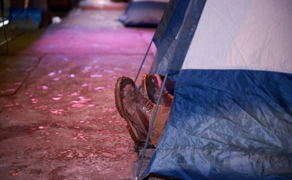 Proponents of medically supervised, indoor sites for opioid injection say such places would be much safer than tent encampments like this one — and could help people addicted to opioids transition into treatment and away from drug use. Proponents of medically supervised, indoor sites for opioid injection say such places would be much safer than tent encampments like this one — and could help people addicted to opioids transition into treatment and away from drug use.