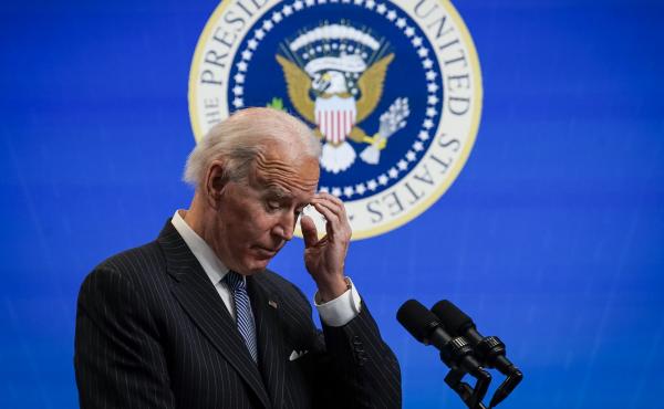 President Biden pauses while speaking after signing an executive order related to manufacturing, at the White House on Monday. Biden is off to a fast start but is running into resistance in Congress. President Biden pauses while speaking after signing an executive order related to manufacturing, at the White House on Monday. Biden is off to a fast start but is running into resistance in Congress.