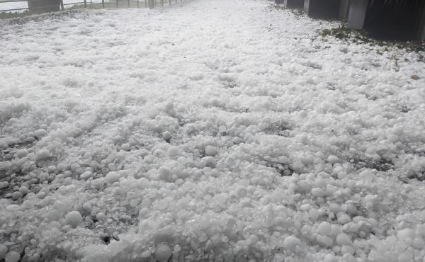Golf-ball-sized hail carpets a street in Canberra on Monday, in a new twist on Australia's summer of extreme weather. The Australian Capital Territory's emergency service said it received a record number of calls for help — more than 1,900. Golf-ball-sized hail carpets a street in Canberra on Monday, in a new twist on Australia's summer of extreme weather. The Australian Capital Territory's emergency service said it received a record number of calls for help — more than 1,900.