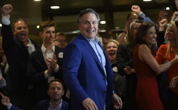 Pennsylvania Republican Senate candidate Dave McCormick and his wife, Dina Powell McCormick, greet supporters at the Indigo Hotel during a primary election night event on May 17, 2022 in Pittsburgh. McCormick conceded to rival Dr. Mehmet Oz on Friday. Pennsylvania Republican Senate candidate Dave McCormick and his wife, Dina Powell McCormick, greet supporters at the Indigo Hotel during a primary election night event on May 17, 2022 in Pittsburgh. McCormick conceded to rival Dr. Mehmet Oz on Friday.