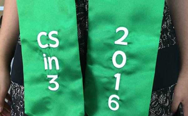 CSin3 students will wear this green sash when they graduate from Cal State Monterey Bay on Saturday. CSin3 students will wear this green sash when they graduate from Cal State Monterey Bay on Saturday.