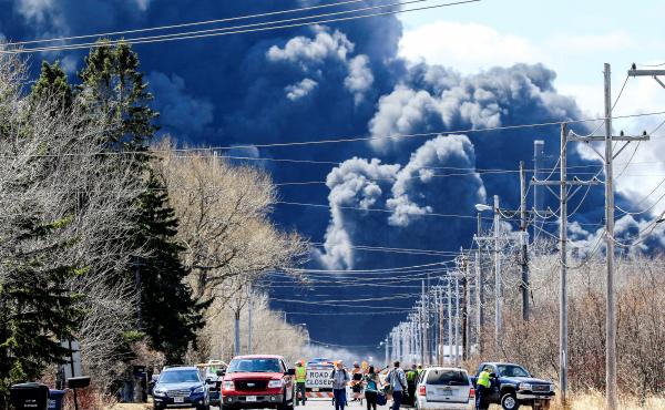 Thick plumes of smoke rise from the Husky Energy oil refinery in Superior, Wis., which was hit by an explosion and a series of fires on Thursday. Thick plumes of smoke rise from the Husky Energy oil refinery in Superior, Wis., which was hit by an explosion and a series of fires on Thursday.