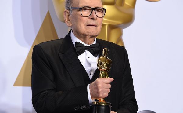 Composer Ennio Morricone, posing with his Oscar for The Hateful Eight in 2016. He died Monday at age 91 in Rome. Composer Ennio Morricone, posing with his Oscar for The Hateful Eight in 2016. He died Monday at age 91 in Rome.
