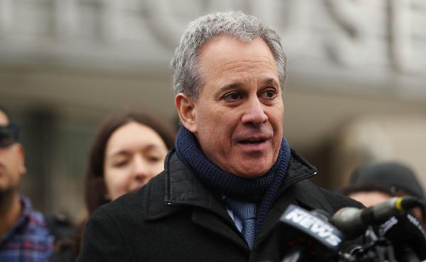 Then-New York Attorney General Eric Schneiderman speaks at a news conference on Jan. 30. Schneiderman resigned after multiple women accused him of physical abuse; a prosecutor announced Thursday that Schneiderman will not be facing criminal charges in con Then-New York Attorney General Eric Schneiderman speaks at a news conference on Jan. 30. Schneiderman resigned after multiple women accused him of physical abuse; a prosecutor announced Thursday that Schneiderman will not be facing criminal charges in con
