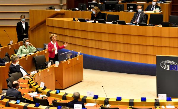 "This is Europe's moment," European Commission President Ursula von der Leyen told EU lawmakers in Brussels on Wednesday. "This is Europe's moment," European Commission President Ursula von der Leyen told EU lawmakers in Brussels on Wednesday.