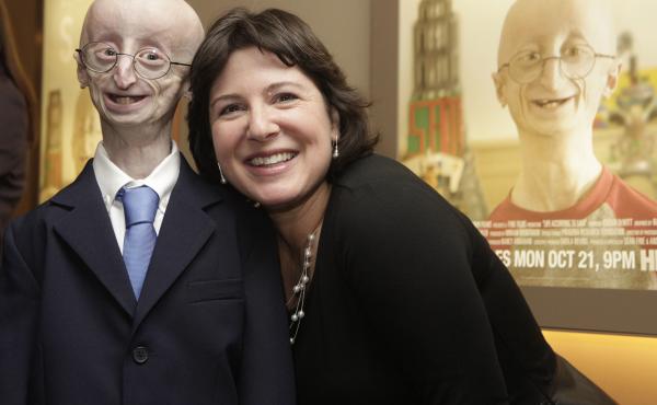 Sam Berns and Audrey Gordon, executive director of The Progeria Research Foundation and Berns's aunt, attend The New York Premiere Of HBO's "Life According To Sam" on October 8, 2013 in New York City. Sam Berns and Audrey Gordon, executive director of The Progeria Research Foundation and Berns's aunt, attend The New York Premiere Of HBO's "Life According To Sam" on October 8, 2013 in New York City.