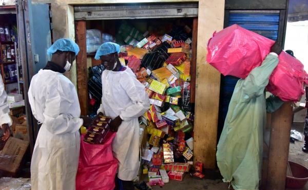 Employees from Ivory Coast's health ministry raid a shop selling counterfeit drugs at the Adjame market in Abidjan earlier this year. Employees from Ivory Coast's health ministry raid a shop selling counterfeit drugs at the Adjame market in Abidjan earlier this year.