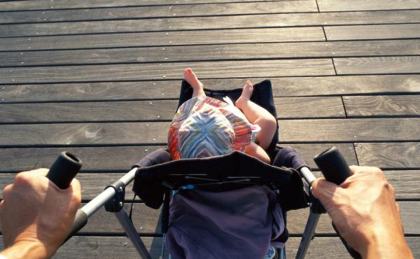 Buckle up for safety in strollers, too. Buckle up for safety in strollers, too.